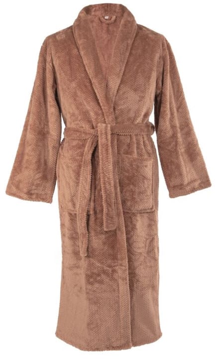 Tiseco - Kamerjas PIPPA - Zachte Jacquard Flanel, pluizig, warm - S/M, bruin