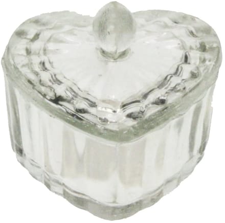 Doosje hart glas 7x7x8cm