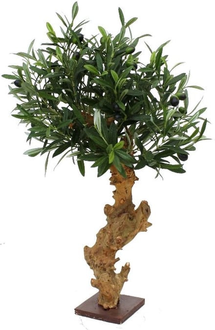 Olijf Bonsai deluxe kunstboom op voet 60cm