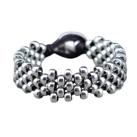 Marama - armband Dayz zwart leer - knoopsluiting - unisex