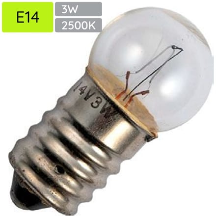 Signaallamp E14 12V 3W - 250 mAh - Per stuk - G18 Gloeilamp Ø18mm - 35mm - 2500K - Dimbaar