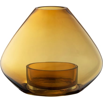 AYTM Lantaarn Uno, vaas, amberkleurig, Ø 14 cm, hoogte 11 cm, glas