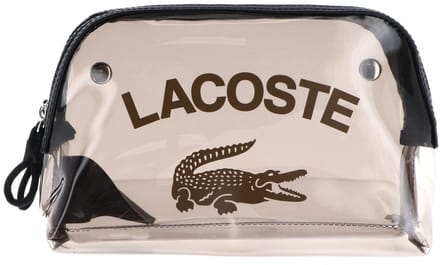 LACOSTE toilettas Double Make Up Pouch Transparent Noir Ermine transparant