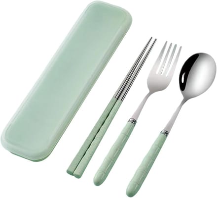 Reisbestek Set - Buiten Eetgerei - Picknick en Kamperen - Complete Set Met Etui