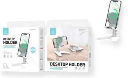 Repus - Bureau Telefoon Houder - Universele Telefoonstandaard - Zwart