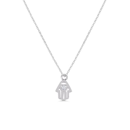Victorious Dames Ketting Zilverkleurig – Hand van Fatima - 45 cm