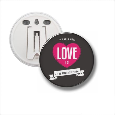 Button Met Clip 58 MM - If I Know What Love Is