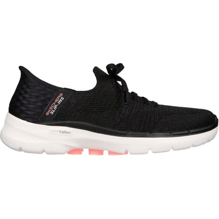 Skechers Go Walk 6 instapschoenen voor dames (Zwart/Hot-roze)