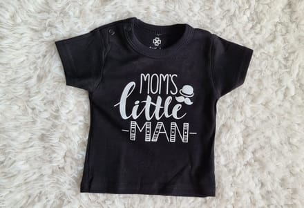 Little Jay mom's little man - zwart - t-shirt korte mouw