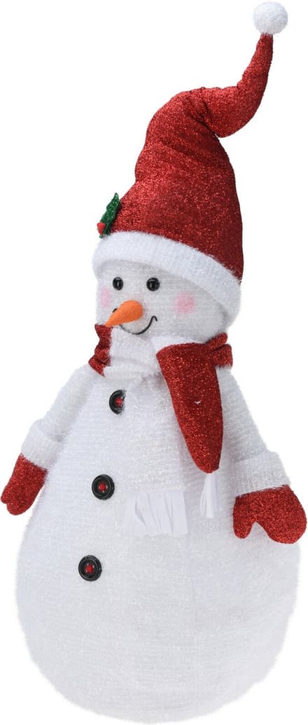 Christmas Decoration Sneeuwpop decoratie figuur/beeld - 120 cm -LED verlichting - kunststof