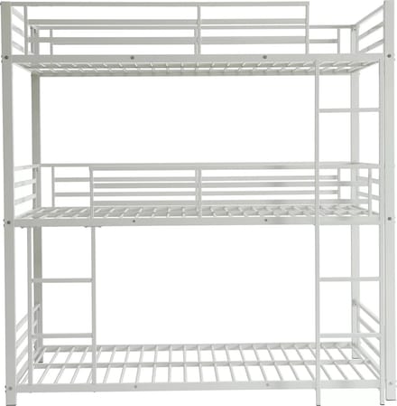 Vente-unique Stapelbed metaal wit 90 x 190 cm