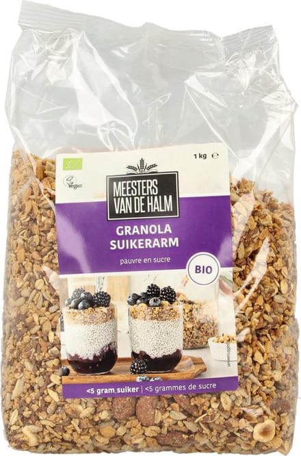 De Halm Granola suikerarm