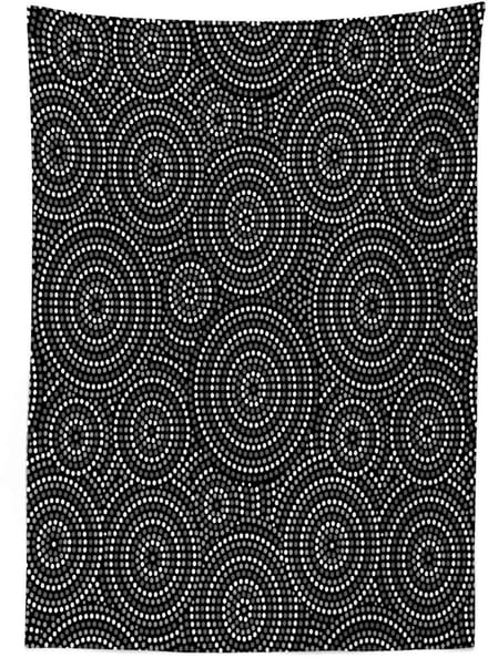 ABAKUHAUS Tafelkleed – 140x200 cm – Satijnmix, Grijs/Zwart/Wit – Machinewasbaar, Handgestikt