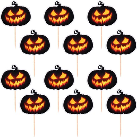 Boland - Set 12 cocktailprikkers Creepy pumpkin - Horror - Horror