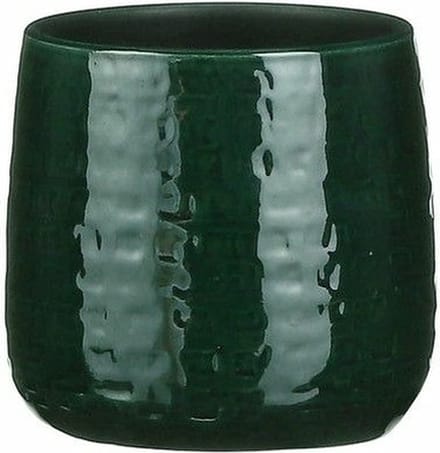 Mica Decorations Plantenpot - keramiek - donkergroen - D15/H13 cm - bloempot