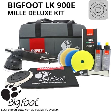 RUPES LK900E-DLX BigFoot Mille Gear-Driven Polijstmachine 125mm - Deluxe Kit