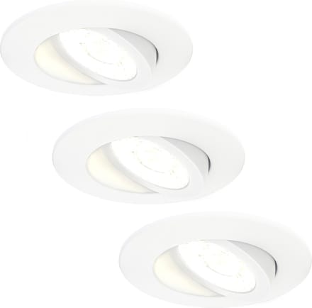 Ledvion - 3X LED Inbouwspot - Wit - Dimbaar - 5W - IP65 - CCT - COB - Ø75mm
