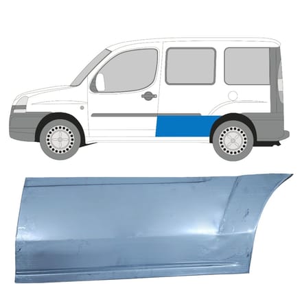 Plaatwerkdeel zijpaneel voor Fiat Doblo 2001-2010 / Links