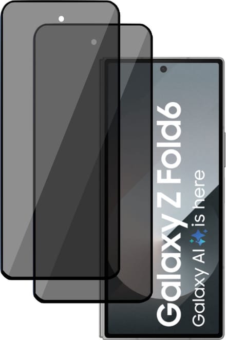 2x Privé Screenprotector geschikt voor Samsung Galaxy Z Fold 6 Screenprotector - Privacy Beschermglas - Privacy Proteqt+
