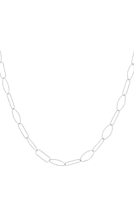 Bijoutheek Collier Schakels Geometrisch Bewerkt Zilver