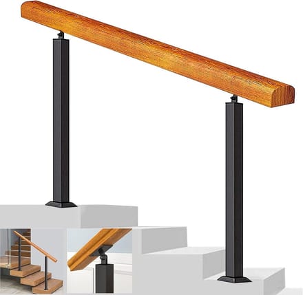 Trapleuning - Traphek Binnen - Veilig Traplopen - Sterk Smeedijzer - 100 cm Lengte - Zwart