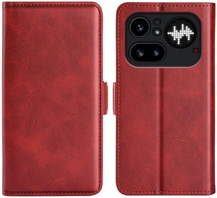MobyDefend Hoesje - Geschikt voor Nothing Phone (4a) Pro - Luxe Wallet Book Case (Sluiting Zijkant) - Rood