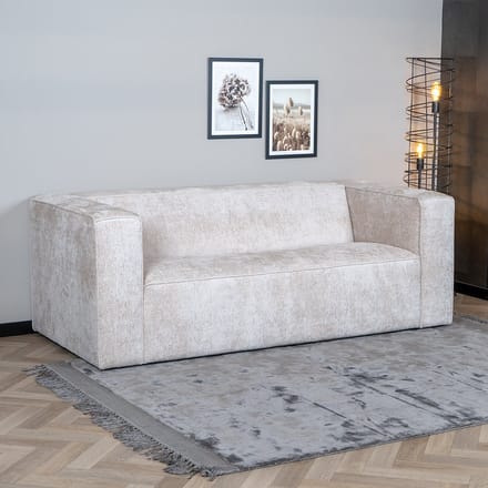 Bronx71® 2,5-zits bank Memphis stof chenille wit/beige