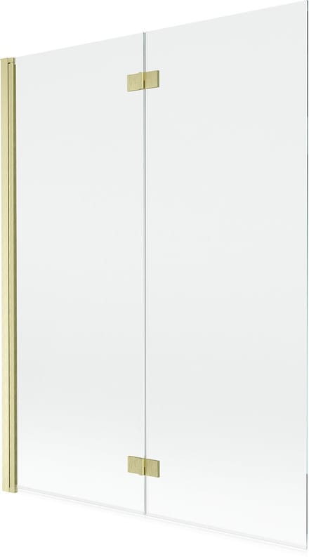 Mexen Mist douchescherm 2-delig links 130 x 150 , transparant, goud geborsteld - 8A9-130-002-55-00-L