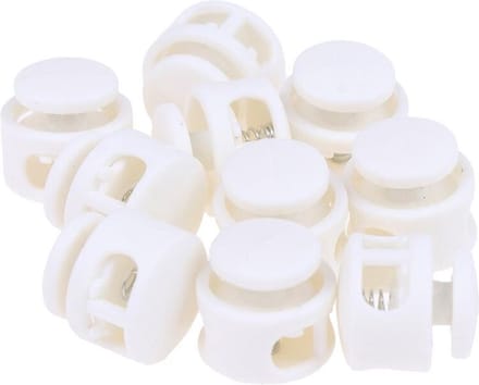 Bevestigingsclip met veer - Dubbel gat - 12mm rond - Wit- 2 stuks