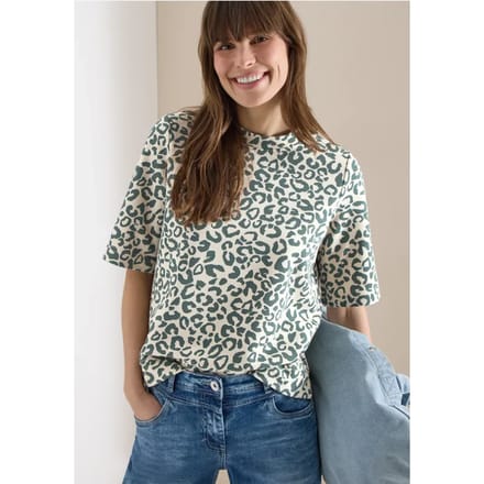 Sweater met korte mouwen en leoprint