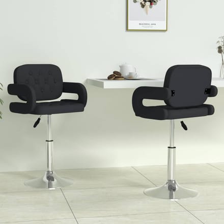 vidaXL - Eetkamerstoelen - draaibaar - 2 - st - kunstleer - zwart
