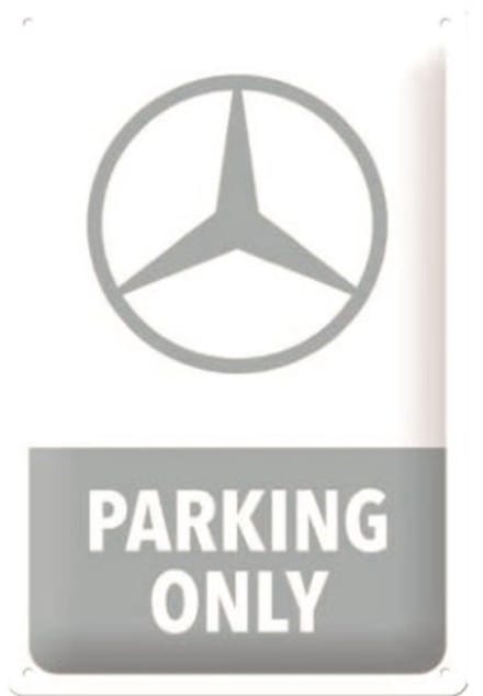 Wandbord Garage - Mercedes-Benz - Parking Only Grey