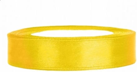 Satijn lint geel 12 mm. x 25 mtr.