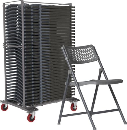 30 x grijze klapstoel Aran - in transportkar - bulkprijs - actiepakket