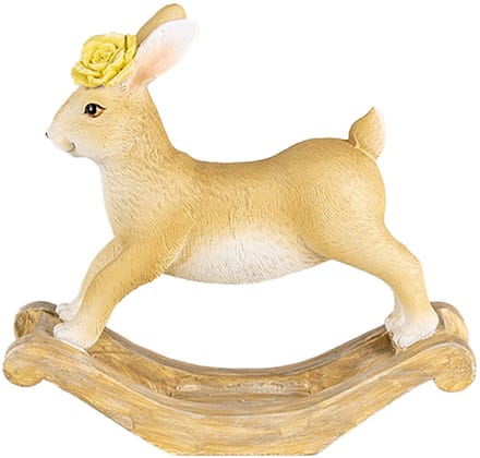 Clayre & Eef Decoratie Beeld Konijn 16x5x14 cm Bruin Kunststof