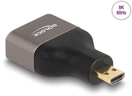 Delock 60079 HDMI Adapter [1x Micro-HDMI - 1x HDMI-bus] Goud, Grijs Vergulde steekcontacten 0 mm