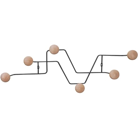 Kapstok met houten knoppen Present Time Zig Zag