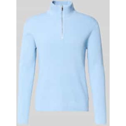 Gebreide pullover met opstaande kraag en ritssluiting