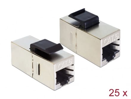 Delock Keystone Module RJ45 jack > RJ45 jack Cat.6 compact 25 pieces