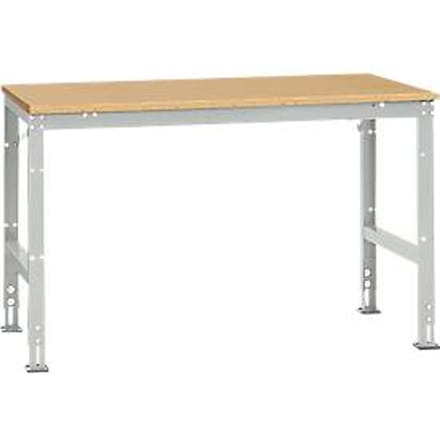 Manuflex AU4065.7035 Werk achtergrond tafel universele standaard met multiplex plaat, bxdxh = 1500 x 1000 x 760-870 mm Grijs-wit (RAL 7035)