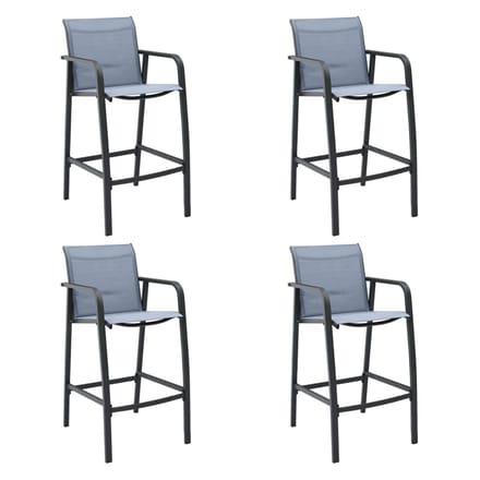 vidaXL - Tuinbarstoelen - 4 - st - textileen - grijs