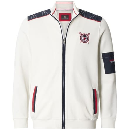 Jan Vanderstorm herren Sweatvest - 60/62 - wit - Plus Size