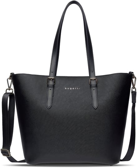 bugatti shopper schoudertas Ella Shopper Black Saffiano zwart