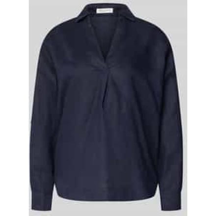 regular fit linnen blouse met V-hals