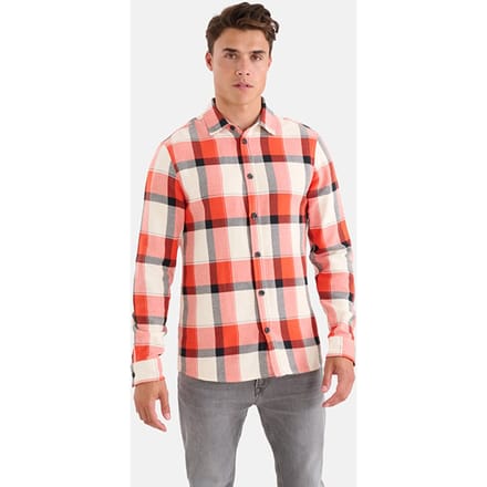 Shoeby Ma-sbred Check Sls Orange Größe: S | Casual hemden Outlet | Herren | Orange