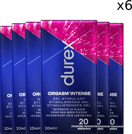 Durex Glijmiddel Orgasm Intense - Stimulerende Gel 10ml - 6 x 10ml - Voordeelverpakking