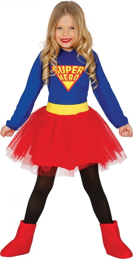 Fiestas Guirca Verkleedjurk Superhero Meisjes Rood/blauw Mt 116