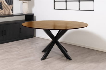 Eettafel Florence Rond mangohout 110x110 cm - Bruin | Glad
