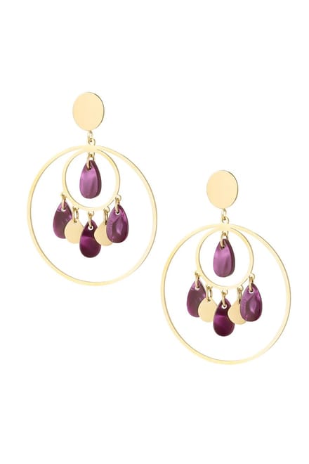 Viva Violet Statement - Oorbellen - Goud - Paars