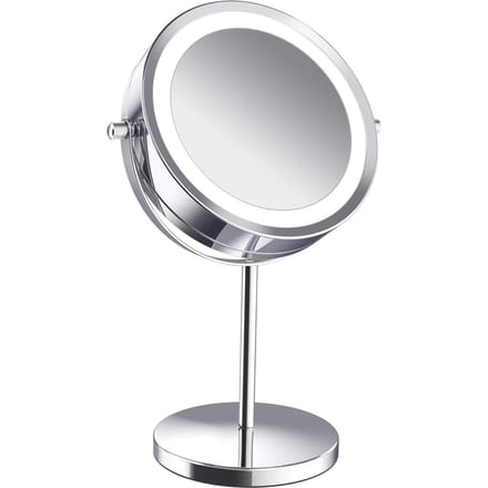 Vergroot Make-up Spiegel met LED Licht Dubbelzijdig 5x Vergroting 360 Graden Rotatie Kaptafel Regular model white
